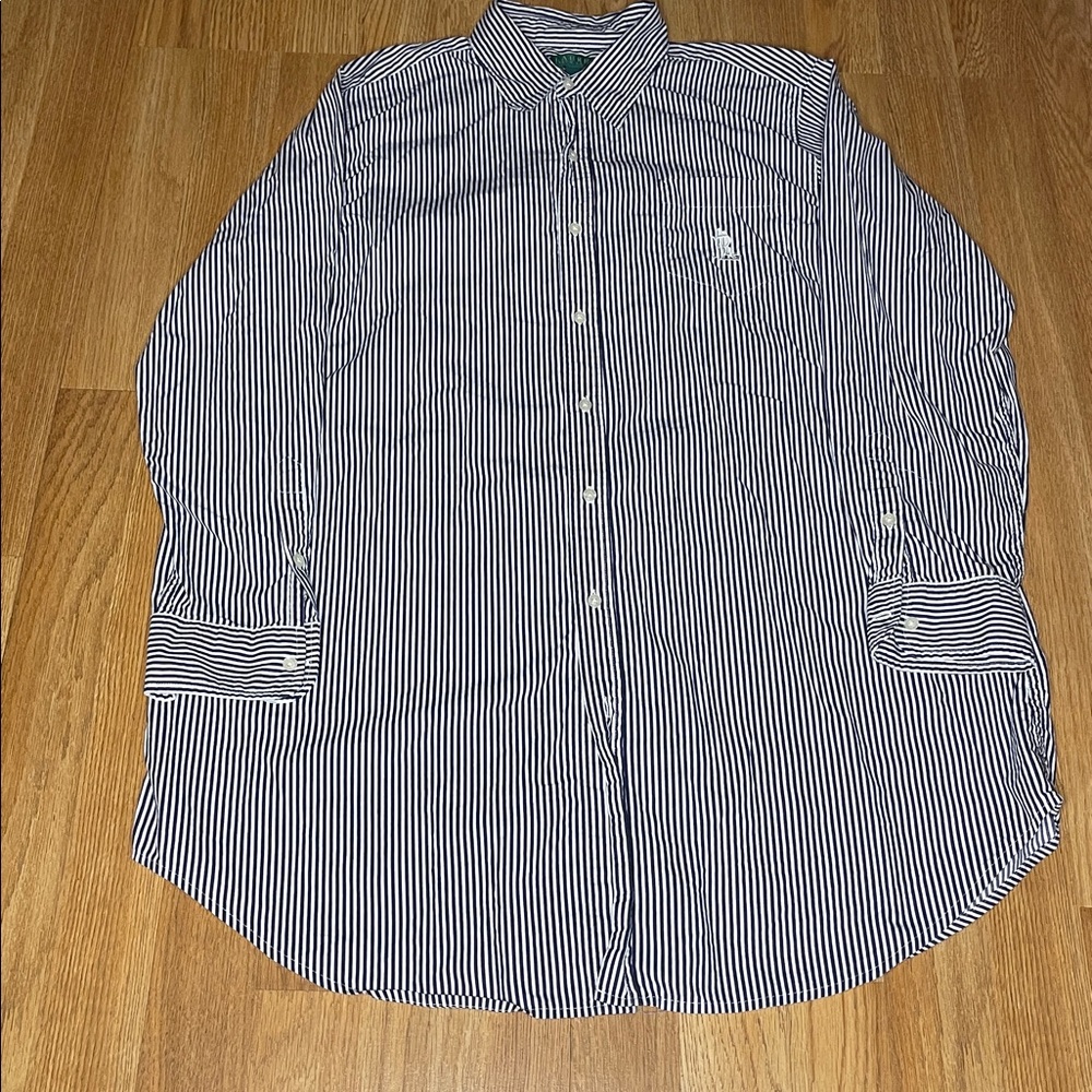 Ralph Lauren Navy and White Striped Shirt